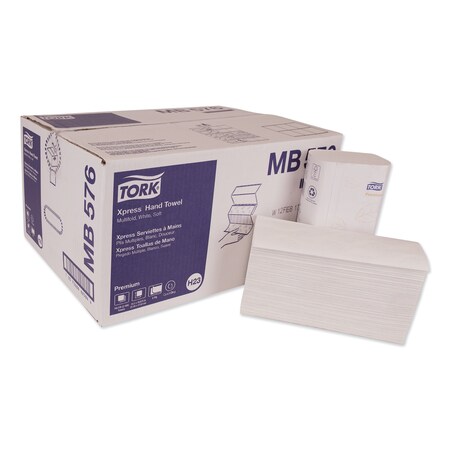Tork Multifold Paper Towel, 2 Ply Ply, 135 Sheets Sheets, White, 16 PK MB576